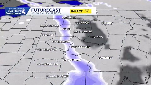Hour-by-hour Pennsylvania snow/rain projections: Wednesday, December 10
