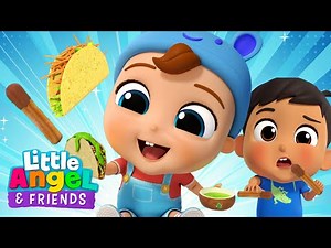 It's Raining Churros | The Taco Song with Baby John | ‪@LittleAngel‬ And Friends Kid Songs