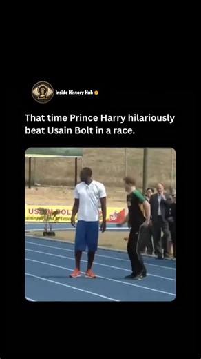 Inside History Hub | A fun clip from 2012 shows Prince Harry racing Usain Bolt during a visit to Jamaica. The race took place on Usain Bolt’s own track and was... | Instagram