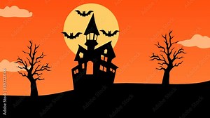 halloween landscape with tree and pumpkins