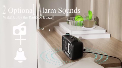 Mesqool Digital Alarm Clock with 2 USB Chargers,Bluetooth Speaker, FM Radio,Night Light,5-Level Dimmer,Adjustable Volume,12/24H,Snooze,Battery Backup,Loud Clock Radio for Heavy Sleepers Adults