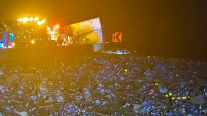 Busch Ice semi truck overturns, leaving beer all over DeKalb County highway