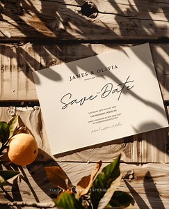 Minimalist Save the Date Canva Template | Editable Wedding Card | Instant Download SD6 - Etsy Australia