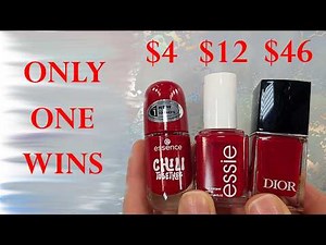 LUXURY vs DRUGSTORE NAIL POLISH BATTLE | Dior, Essie & Essence Red Nails Tested