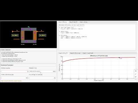 single phase transformer efficiency calculator eec design project