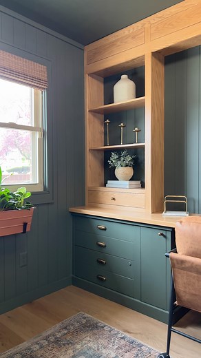 This is how I made the small cabinets for my office built ins! . . #diytutorial #customcabinets #homeoffice #diy #diyinspiration #builtins #builtindesk #woodworking | Simply Aligned Home