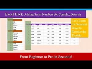 Excel Tutoring 2025: Smart Way to Add Serial Numbers in Excel for Complex Datasets