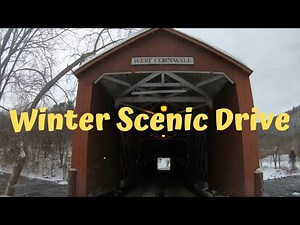 Winter Scenic Drive Litchfield Hills Ct. 4K Travel Video