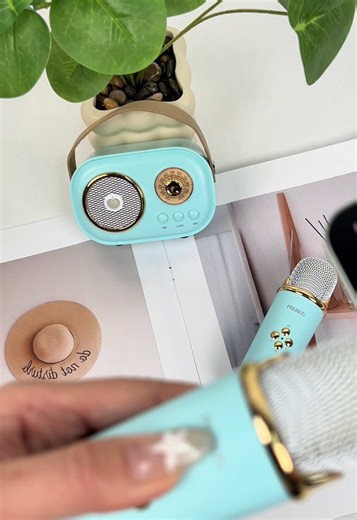 Skip flowers. Skip chocolate. Sing together instead🎁❤️#minikaraoke #valentinesdaygift #singing #music #bluetoothspeaker