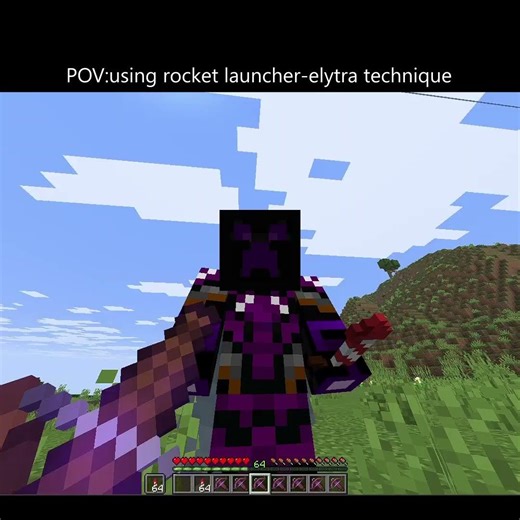 POV:using rocket launcher-elytra technique #minecraft #shortsfeed #gaming #memes