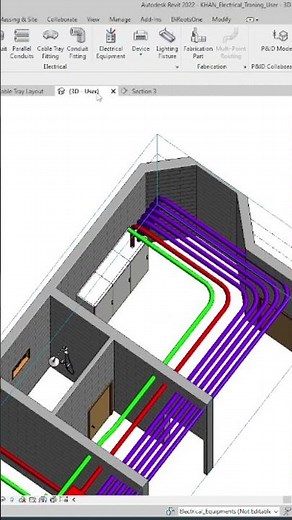 Conduit Revit Electrical Short #revitbim #buildinginformationmodeling #revitmodelling #3dmodel