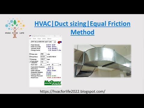 HVAC| How to size the Duct| Equal Friction Method