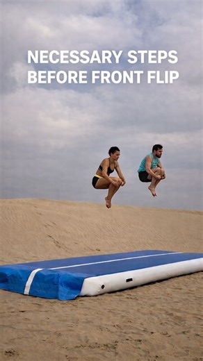 Gymnastics Fitness Dubai on Instagram: "You don’t start a front flip with a front flip. These are the necessary steps before front flip — build height, control, and confidence step by step. Save this and train smart 💪 #frontflip #gymnastics #acrobatics #airtrack #tuckjump #gymnasticslife #gymnasticsdubai #dubaitraining #flipandfit #gymcoach #learnflips"