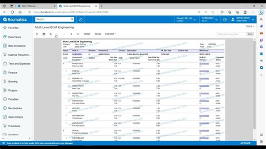 Acumatica Bill of Materials (BOM) Solution | Cloud ERP Limited