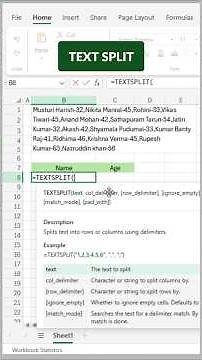 Textsplit function in Excel #ytshorts #excelshorts #shorts