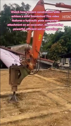 Foundation Prep EASIER: Excavator Hydraulic Plate Compactor in Action! #construction #home