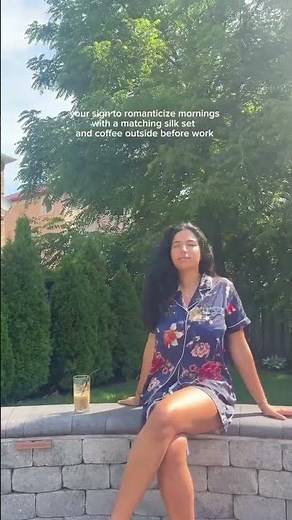 Navy Floral Silk Pajamas for Soft Summer Nights