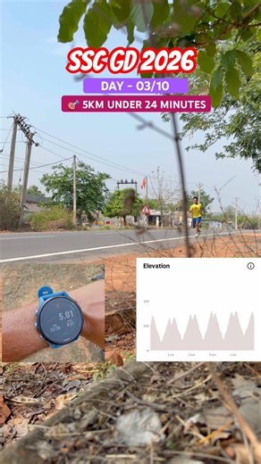 DAY-03 🔥 SSC GD 2026 🎯 5KM UNDER 24 MINUTES ✅ #day03 #sscgd #sscgd2026 #5km