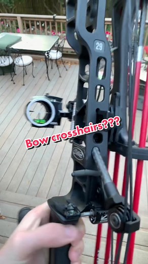 Crosshairs on a bow sight. Thoughts? #bowhunter #archeryhunting #archerytalk #mathewsarchery #cbe #mathewsv3x #newbow