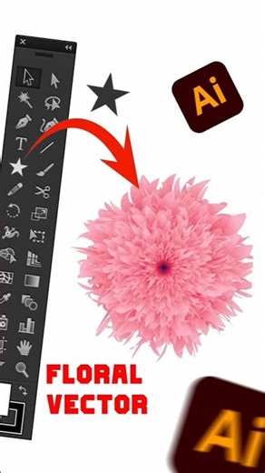 Floral Vector Using Star in Illustrator #illustrator