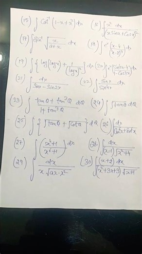 Important Questions of integration class-12 for practice😍 #ch-7 #cbse boards #integration assignment
