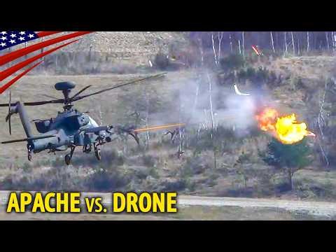 Shooting Down Drones with the AH-64E Apache Guardian's Powerful 30mm Chain Gun