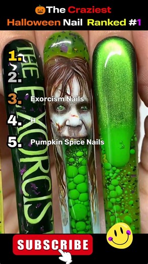 🎃🤯 The Craziest Halloween Nail Designs Ranked #1 #nailstyle #halloweennailsdesign #halloweennailart