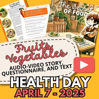 Nutrition, Fruits, Vegetables Story - Healthy unhealthy food sort, grade 2,3,4,5