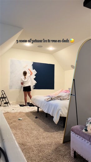 new furniture next 😏😏 #room #roomtour #fyp #decor #painting | redoing my bedroom