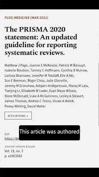 The PRISMA 2020 statement: An updated guideline for reporting systematic reviews. | RTCL.TV