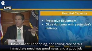 4K views · 76 reactions | NY Gov. Andrew Cuomo says hospitals in New York State received shipments of personal protective equipment on Tuesday, adding that health care workers should be "okay" in the coming days, but state officials are "still shopping" for the weeks ahead. https://cbsn.ws/2Uj0IvR | CBS Evening News | Facebook