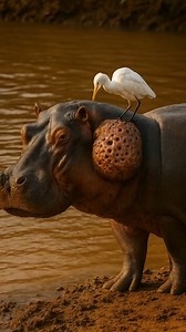 213K views · 1.9K reactions | Shocking Hippo Moment: Parasites Explode as Bird Pecking Wound | World Event Record | Facebook
