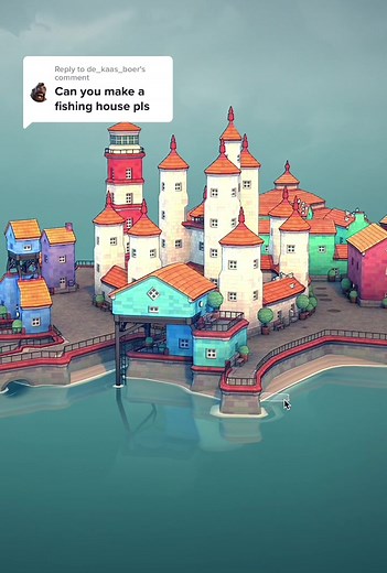 Creating a Charming Fishing House in Townscaper Game