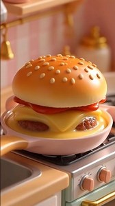 Cute Mini Kitchen Burger Making | Tiny Burger Cooking ASMR | Mini Food Cooking. #shortvideo #burger