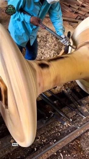 Amazing Giant Wooden Table Leg Turning Process | Wood Lathe Craftsmanship #Shorts