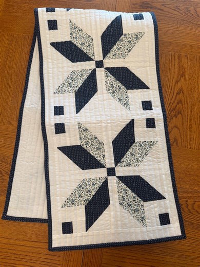 Nordic Star Handmade Quilted Table Runner. 100% Cotton, in White, Blue, and Floral. 14x52.5” - Etsy