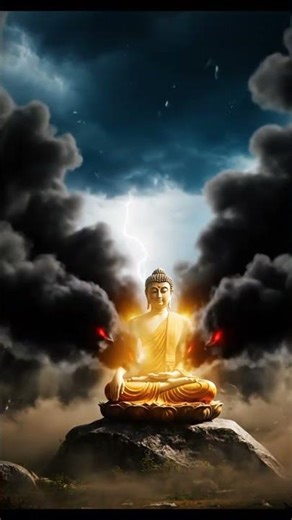 Buddha’s Light Shatters the Storm of Darkness #Buddha #Enlightenment #Compassion #SpiritualAwakening