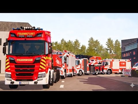 Emergency Call 112 - Frankfurt Swap Body Vehicle & All Firefighters Responding!!Ultra Realistic 4K