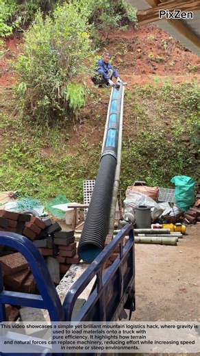 Simple Genius! 🎋 Why this Mountain Logistics Hack is Taking Over