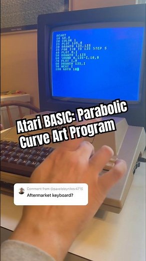 Atari BASIC programming: Parabolic Curve Art, Atari 400 with aftermarket mechanical cherry keyboard