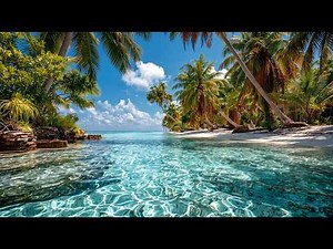 Tropical Paradise Beach 🌴 Gentle Lagoon Water Sounds & Birdsong | No Music • 4K ASMR