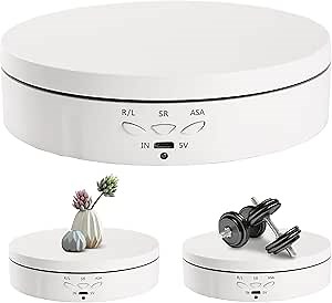 Rotating Display Stand White Turntable Stand 5.7 Inch Spinning Stand for Product Shows