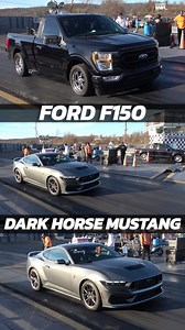 Dark Horse Mustang vs Ford F150 Drag Race @ Island dragway | import2race.com
