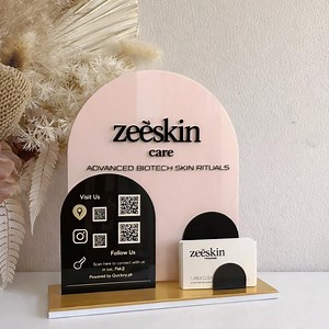 Custom QR Code Display Stand With Business Card Holder – Social Media, Payment & Review Marketing Sign - Etsy