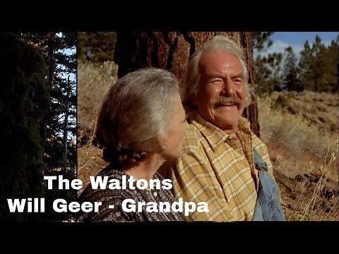The Waltons - Will Geer - 'Grandpa' - behind the scenes with Judy Norton