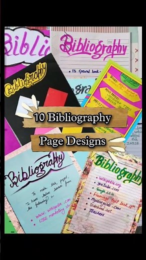 10 Bibliography page designs | Bibliography | Art integrated bibliography for project file #shorts