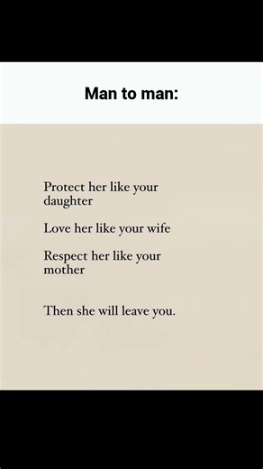 Then she will leave you 💯
