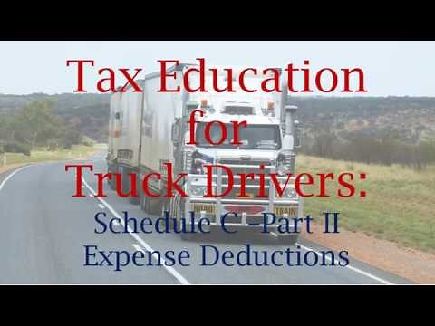 Tax Education for Truck Drivers (Owner Operators) - Schedule C Expenses