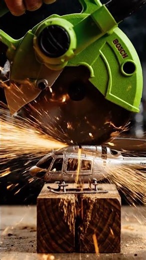 EFEK PERCIKAN API (METAL SPARKS)! Bosch vs MINIATUR HELIKOPTER | Amazing Side View2.#Bosch