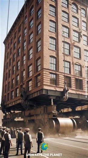 They moved an entire building in 1930s while people still worked inside